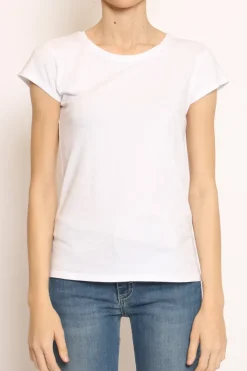 T-shirt 100% cotone mezza manica bianco