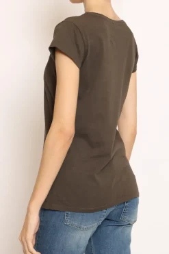 T-shirt 100% cotone mezza manica moro