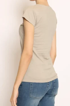 T-shirt 100% cotone mezza manica taupe