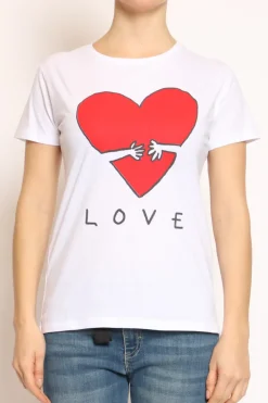 T-shirt cuore love bianco