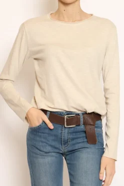 T-shirt girocollo beige