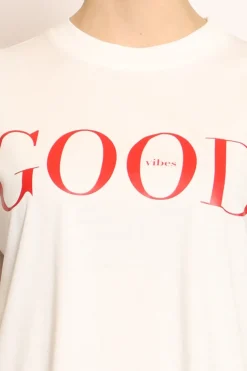 T-shirt GOOD bianco/rosso