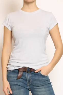 T-shirt lurex platino