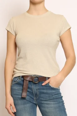 T-shirt lurex sand