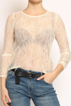 T-shirt pizzo burro