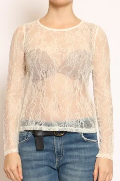 T-shirt pizzo burro