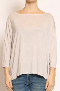 T-shirt scatola over 100%LYOCELL FIBRA NATURALE nude