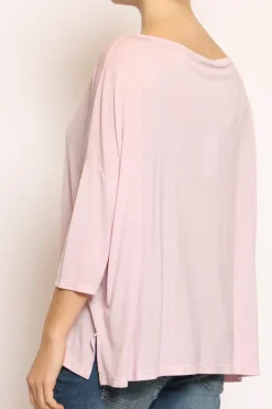 T-shirt scatola over 100%LYOCELL FIBRA NATURALE rosa