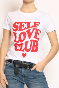 T-shirt SELF LOVE CLUB bianco