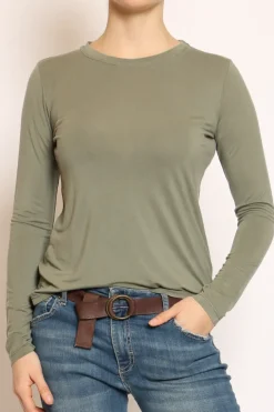 T-shirt slim fit 100% LYOCELL FIBRA NATURALE militare