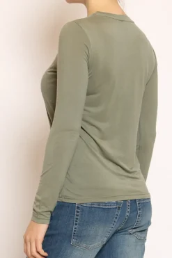 T-shirt slim fit 100% LYOCELL FIBRA NATURALE militare