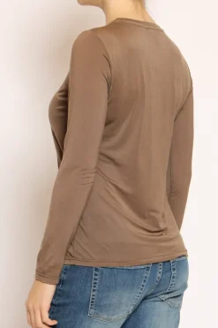 T-shirt slim fit 100% LYOCELL FIBRA NATURALE moro
