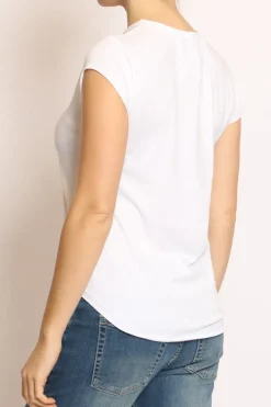 T-shirt taglio vivo mezza manica bianco